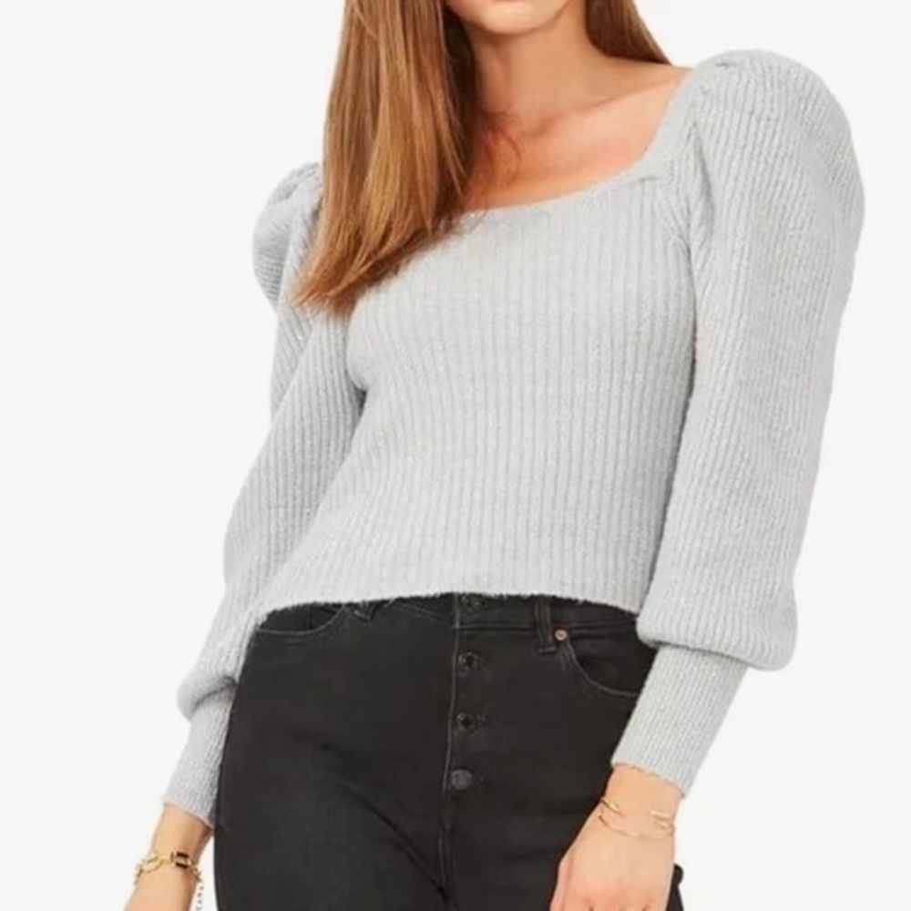 Long Sleeve Square Neck Sweater glitter sweater size medium holiday